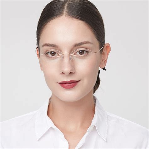 oversized rimless prescription glasses|rimless glasses with clear bridge.